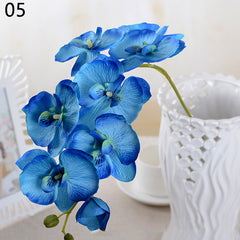 8 Heads Artificial Orchids Simulation Flowers Waterproof Faux Floral