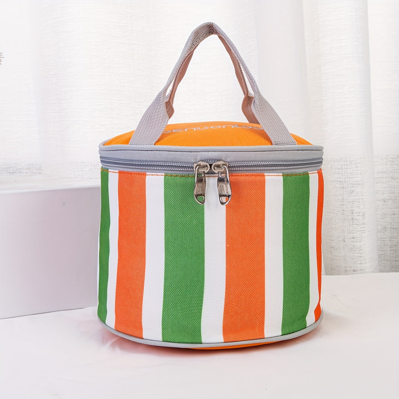 Large Capacity Round Insulated Lunch Bag for Picnic