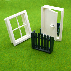 Mini Plastic Door & Window for Doll House Building Model