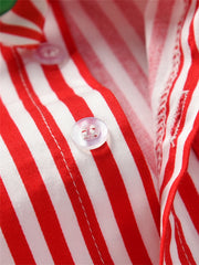 Boys Christmas Striped Bow Tie Overalls Set
