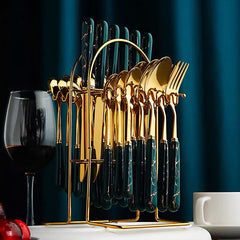 24 pcs Flatware Set for 6 Sturdy Durable Silverware Entertaining Everyday Use