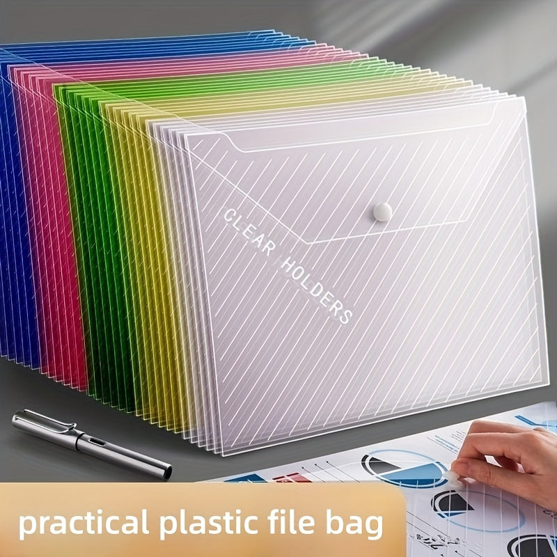 10pcs A4 Clear File Bag Plastic Office Stationery Storage Bag