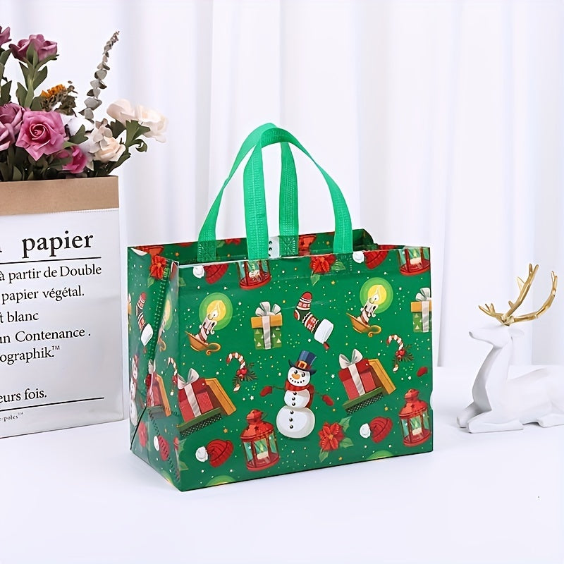 4PCS Christmas Gift Bags Christmas Tote Bags With Handles Christmas Treat Bags