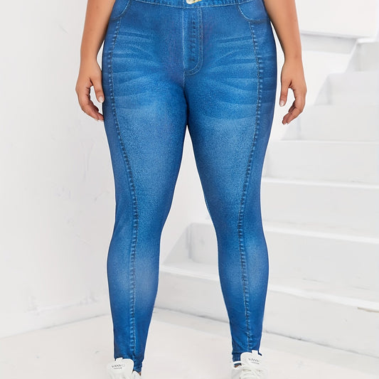  Denim Print Skinny Leggings
