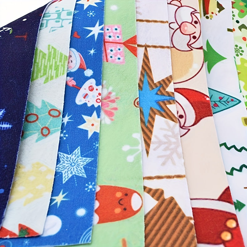 8pcs Christmas Print Non Woven Felt Fabric for Sewing Crafts 19cmx28cm