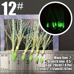1 Pack Lunker Sabiki Rig with Luminous Bead Night Fishing Tackle