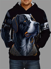 Dog 3D Print Hoodie for Men Graphic Hooded Pullover