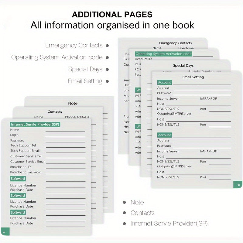 A6 Password Book With Alphabetical Tabs - Perfect Internet Password Keeper