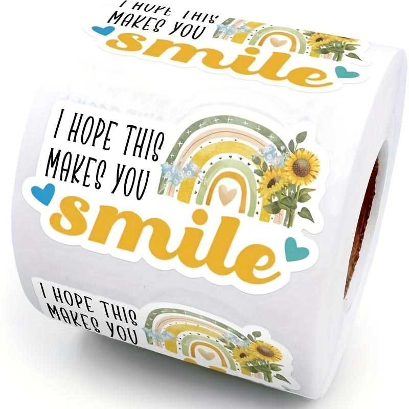 Rainbow Stickers 100pcs, Smile & Thank You Labels for Retailers, Envelopes