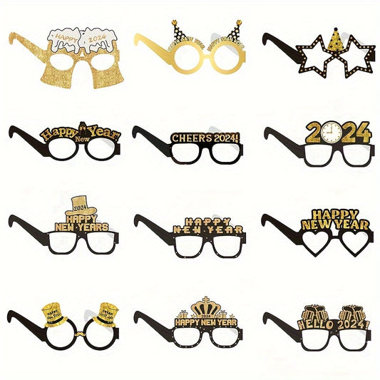 6pcs Funny Photo Glasses Paper Glasses Year Party Decoration