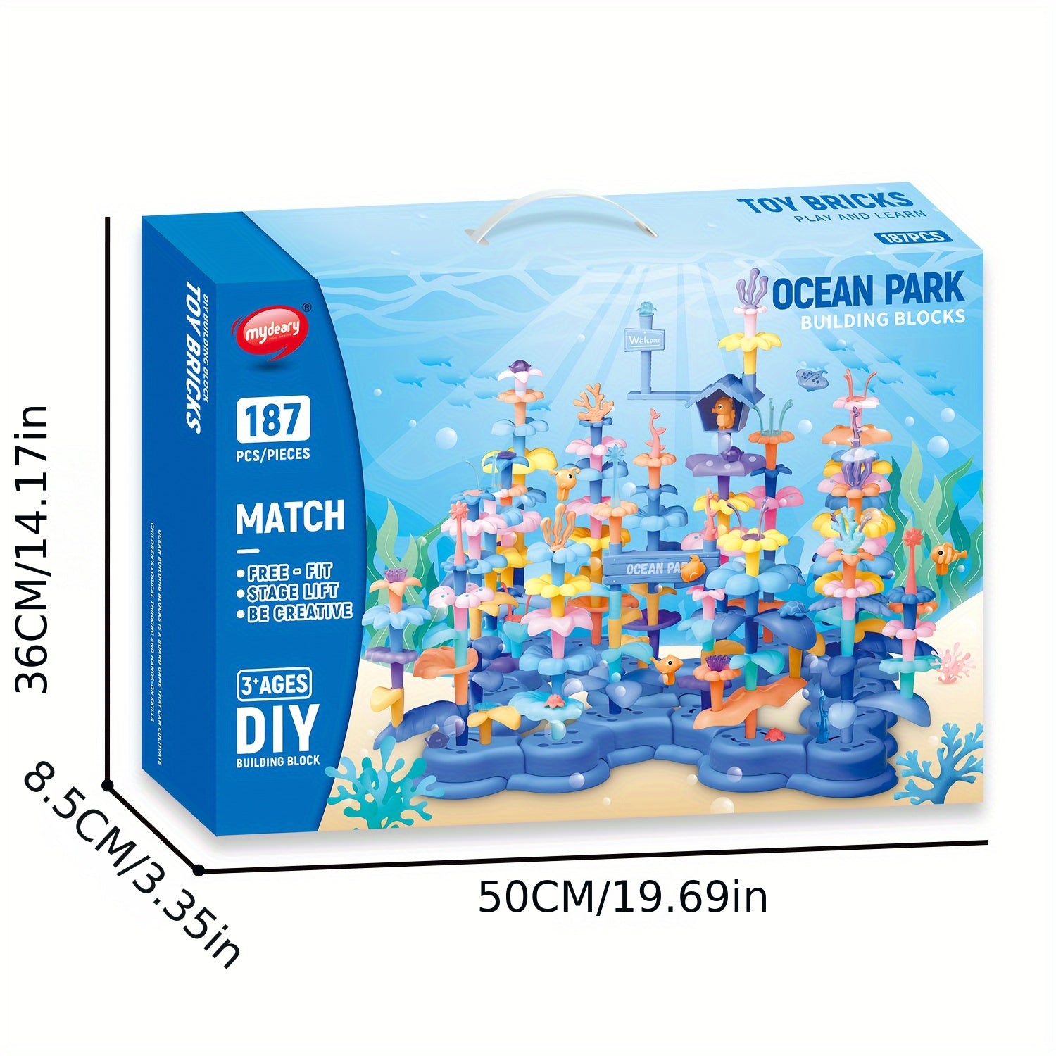 DIY Ocean Coral Building Blocks Flower Arrangement Puzzle