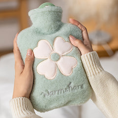 1pc Hot Water Bag Soft Cover Hand Warmer 17.63oz Winter Camping Travel Gift