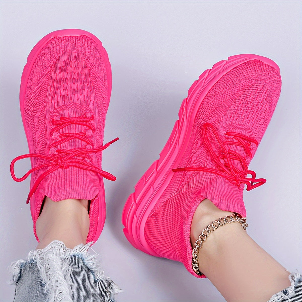 Women's Breathable Running Shoes Thick Bottom Athletic Sneakers