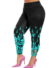 Women's Plus Floral Print Tummy Control Skinny Trousers