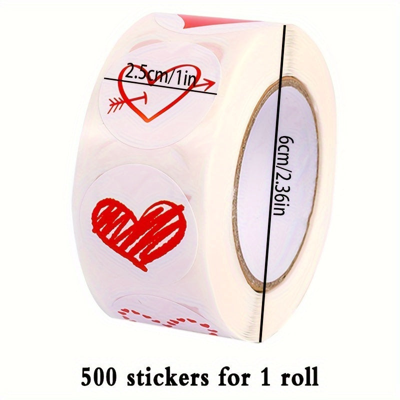 500pcs Gift Heart Stickers Doodle Decoration Sealing Stickers