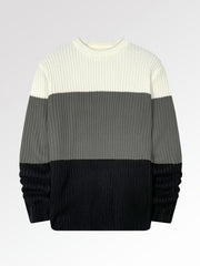 Men's Block Crew Neck Pullover Knit Sweater Top