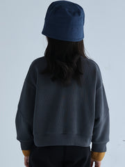 Girls 95 Cotton Thick THIS SATURDAY IS FINE Print Long Sleeve Sweatshirt Tops