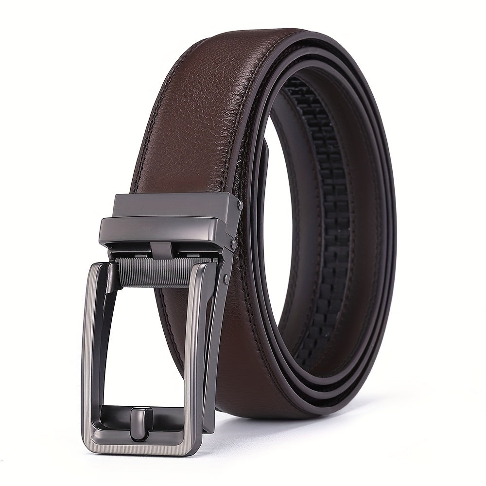 High-end Men's Leather Belt with Automatic Buckle