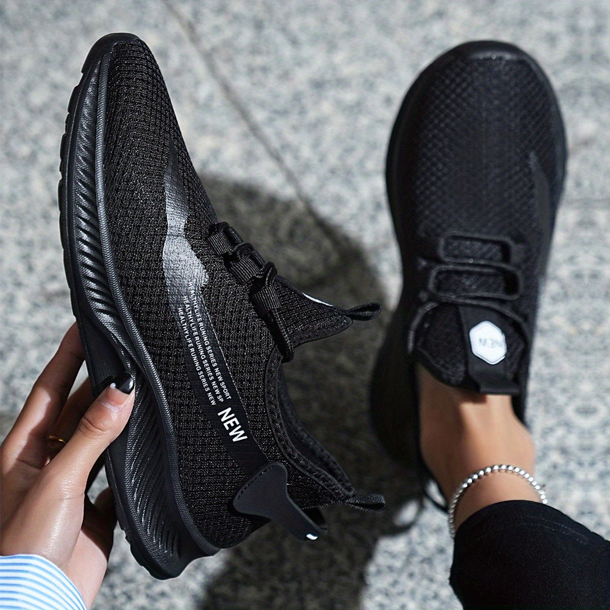 Women's Flying Woven Casual Running Shoes Lace Up Sneakers