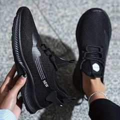 Women's Flying Woven Casual Running Shoes Lace Up Sneakers