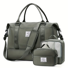 3 Piece Travel Bag Set Large Capacity Carry on Tote For Women