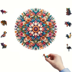 Intricate Floral Wreath Wooden Puzzle - Ideal for Adults - Great Gift Idea