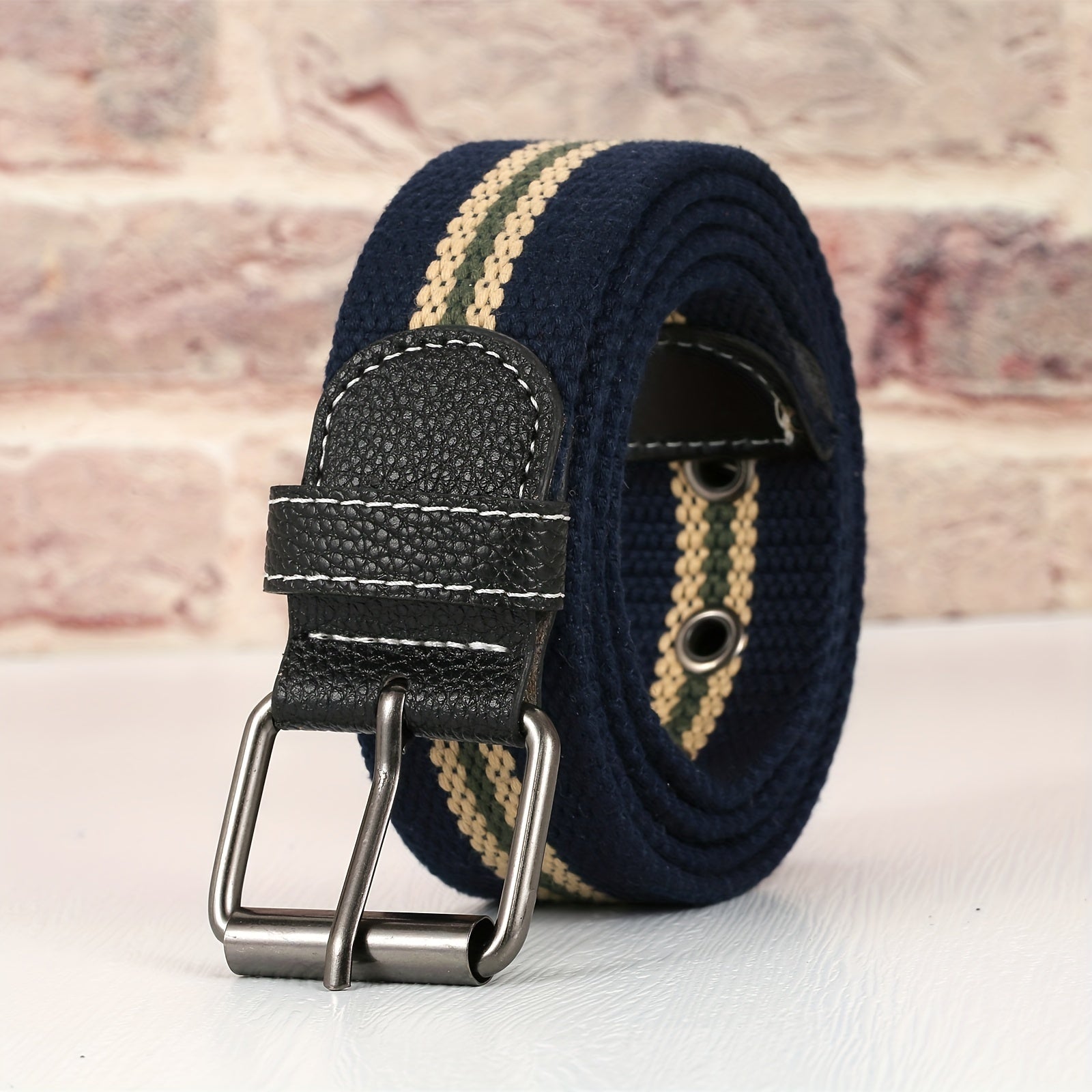 Men's Punch Belt Adjustable Canvas Military Waist Belt