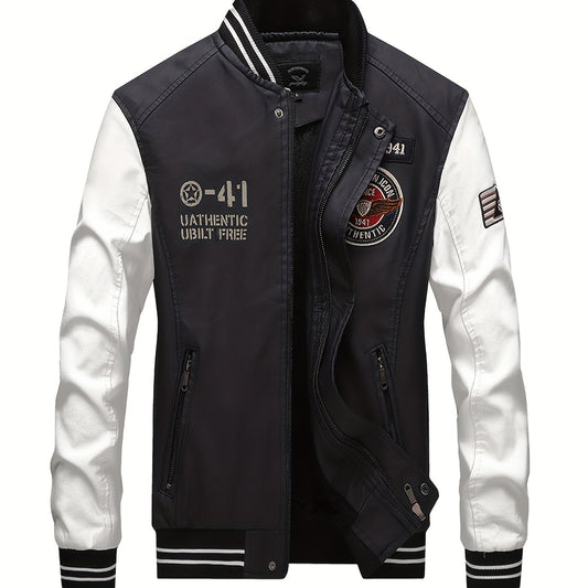 Men's Casual PU Leather Jacket with Pockets