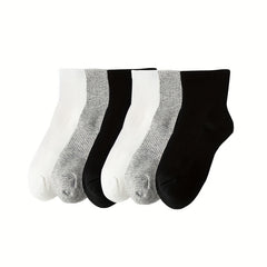 6 Pairs Cotton Socks Men Women Grey