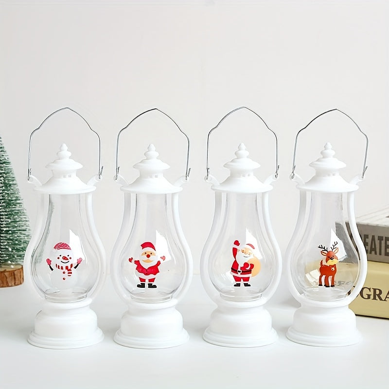 Vintage Santa Snowman Deer Lantern LED Night Light for Parties