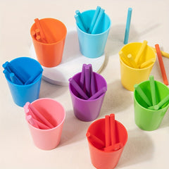 Wooden Educational Toy with Sorting Cup for Number Recognition and Matching