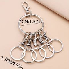 Portable Metal Key Organizer with Swivel Clasps for Home Office