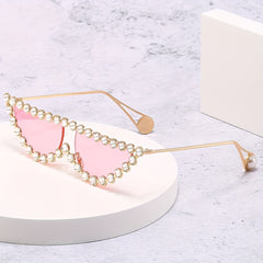 Cat Eye Sunglasses Rhinestone Tinted Party Club Glasses