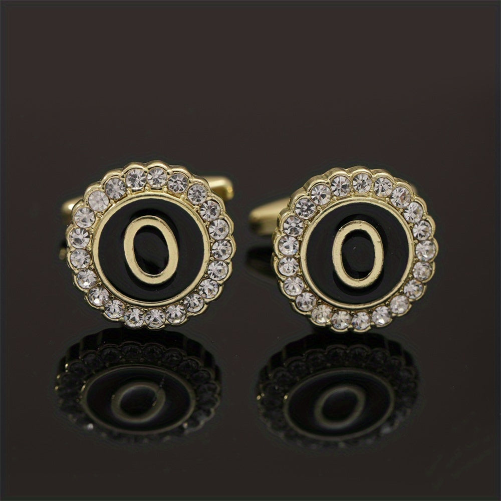 Alloy Button Cufflinks Rhinestone Wedding Suit Accessories