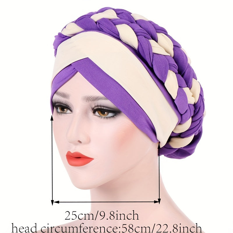 Double Layer Hijab Hat Elastic Head Wrap Lightweight Chemo Hat