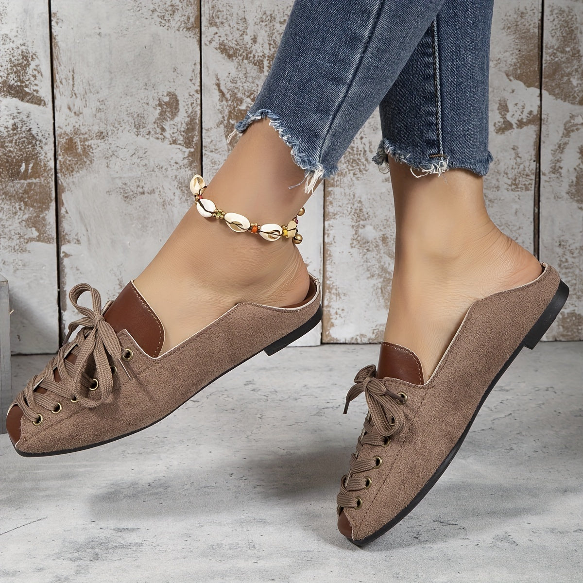 Women's Lightweight Lace Up Closed Toe Flat Shoes