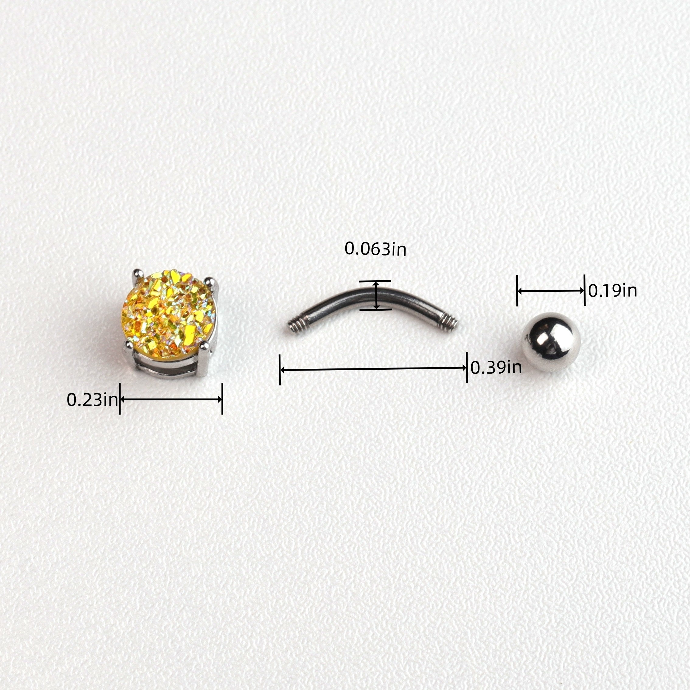 Stainless Steel Horseshoe Belly Button Ring with Zircon Inlay