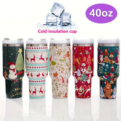 40oz Stainless Steel Double Wall Tumbler With Lid Handle