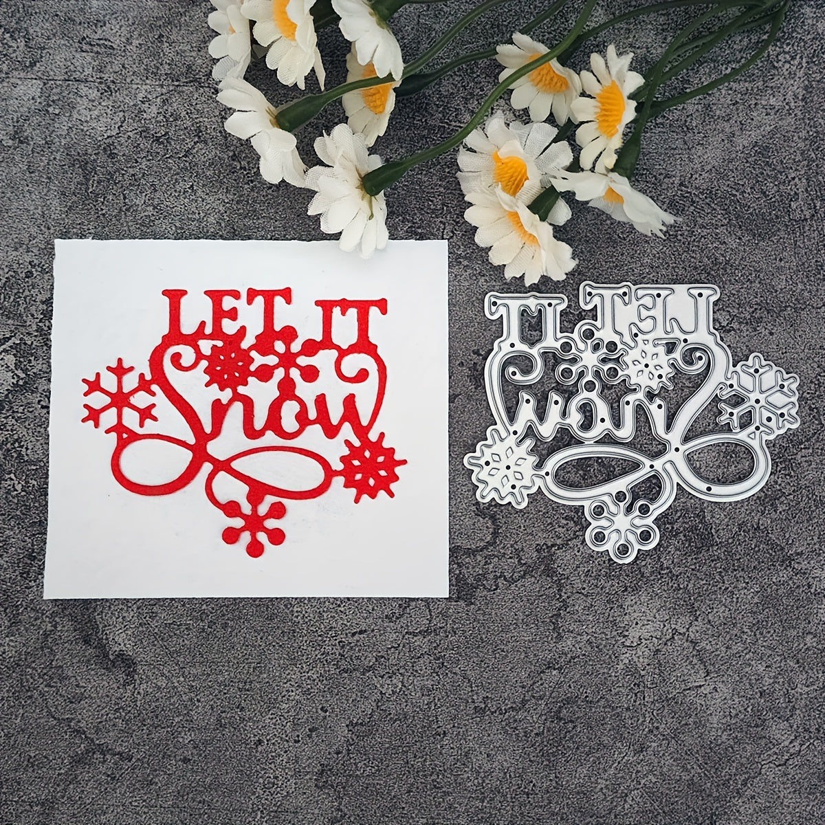 Let It Snow Cutting Die For Scrapbooking Blade Background Stencil Card