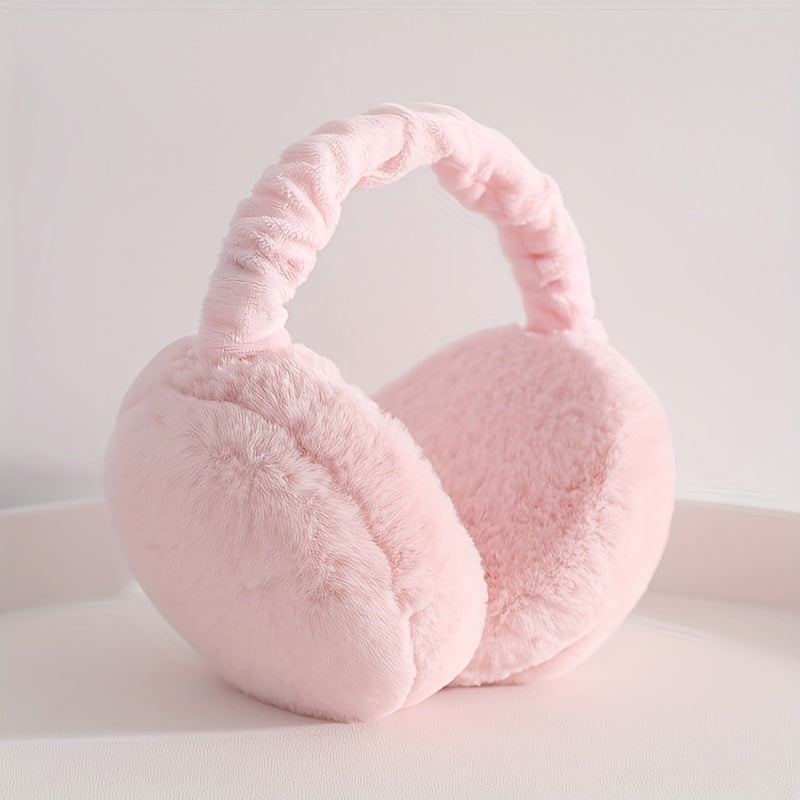 Plush Foldable Earmuffs Hand Woven Ear Warmers