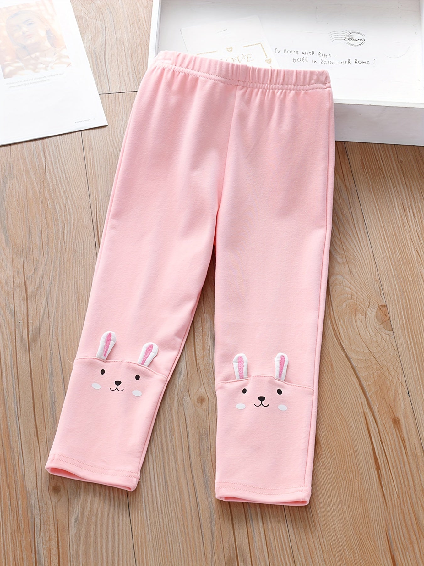 Girls' Bunny Embroidery Legging Pants For Kids