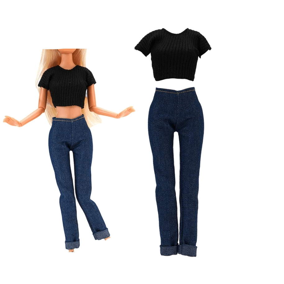 11.5 Inch Doll Clothes Set, Knitting Dress Pants Shoes for 1/6 Doll