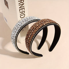 Baroque Rhinestone Headband Wide Head Hoop Glitter Headdress