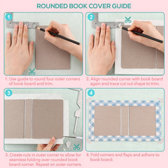 2pcs 5 in 1 Book Cover Guide Stainless Steel Metal Bookbinding Tool