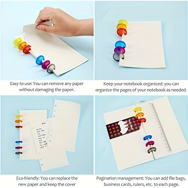 60pcs Discbound Expansion Discs 6 Colors 35mm/2 Extra Pages