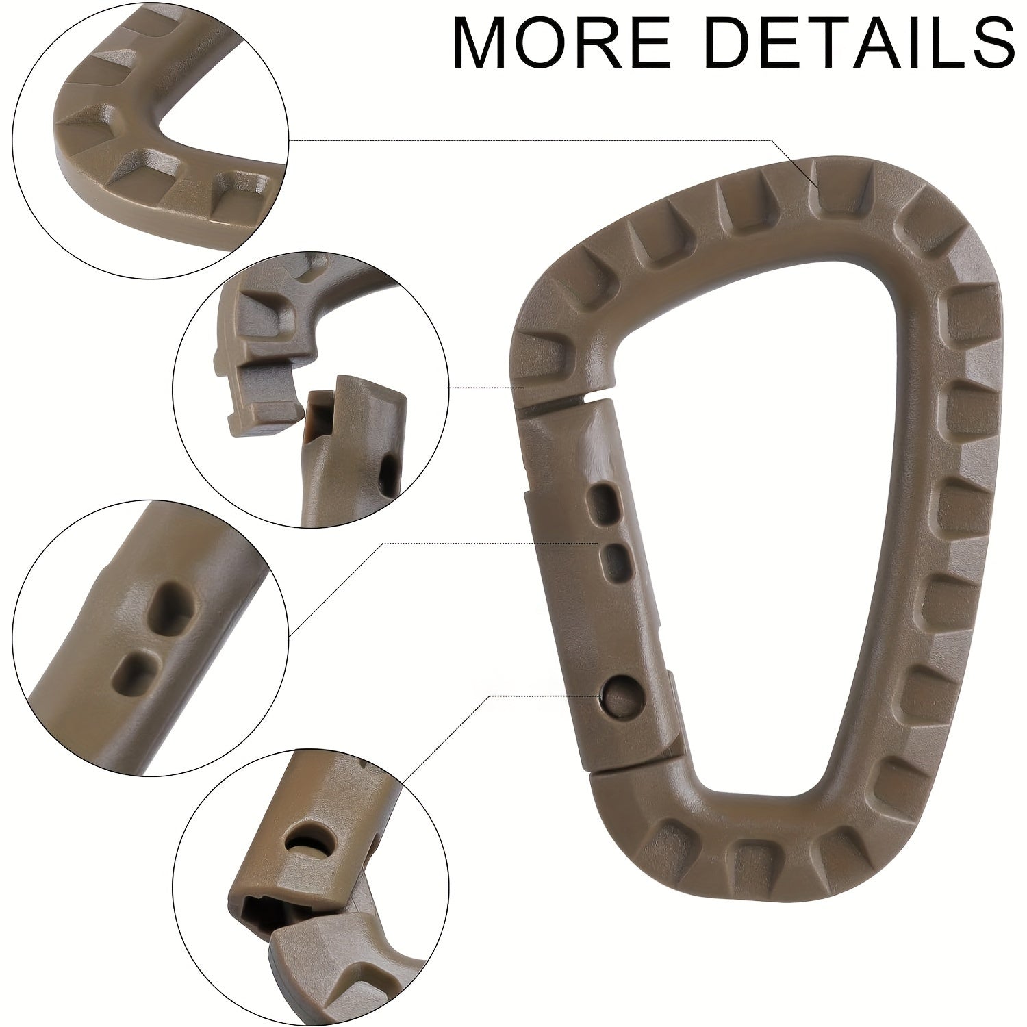 2pcs Hard Carabiners For Outdoor Camping Hiking D shaped Lightweight