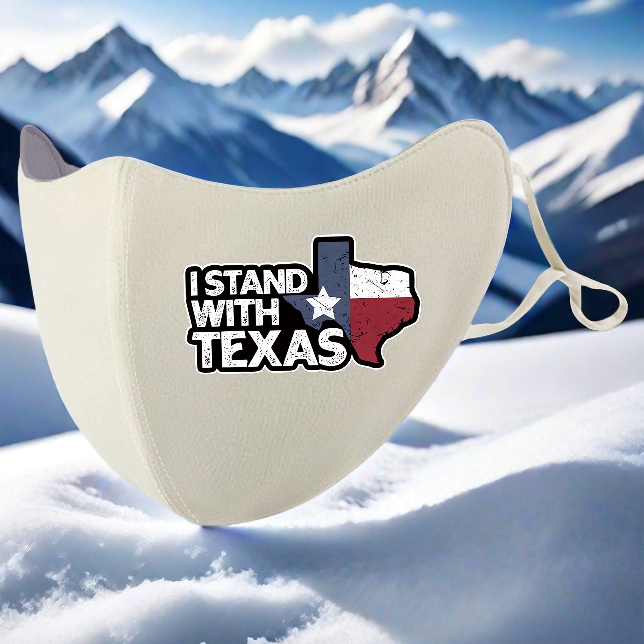 3D Plush Warm Mask with Texas Pattern