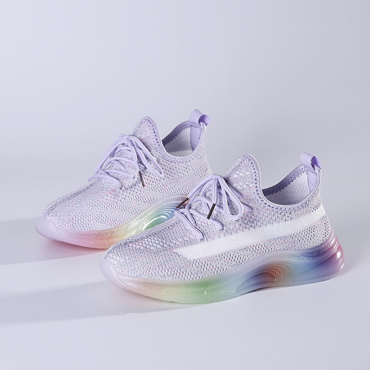 Lavender/Candy Mesh Sneakers Breathable Low Top Shoes Women's Footwear