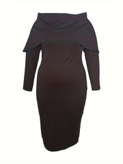  Off Shoulder Long Sleeve Bodycon Dress