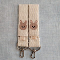 2-Piece Baby Car Hook Embroidered Bear Hanging Stroller Pendant